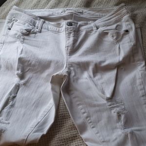 Torrid white distressed jeans